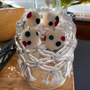 Circle clay earrings